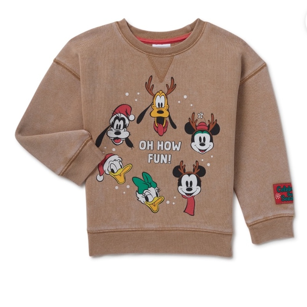 Disney Brown Mickey Mouse Crewneck Sweatshirt Toddlers Size 18M